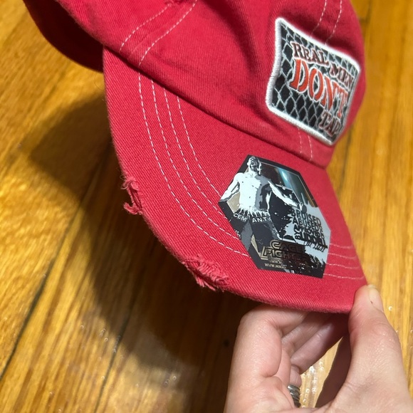 REAL MEN DON'T TAP - CAGE FIGHTER - DISTRESSED STYLE - SNAPBACK BALL CAP HAT! - Picture 3 of 6